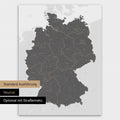 Neutrale und schlichte Standard-Ausführung einer Deutschland-Karte als Poster in Light Gray