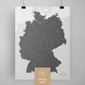 Deutschland-Karte als Poster in Light Gray zum Pinnen und Markieren von Reisezielen kaufen