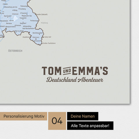 Poster premium con mappa della Germania TRAVEL® – Multicolore atlante