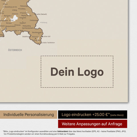 Poster premium con mappa della Germania TRAVEL® – Multicolore beige