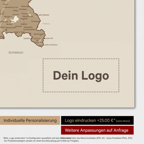 Poster premium con mappa della Germania TRAVEL® – Multicolore marrone