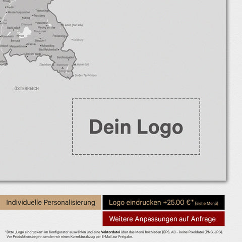 Poster premium con mappa della Germania TRAVEL® – Multicolore grigio