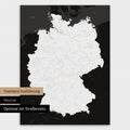 Neutrale und schlichte Standard-Ausführung einer Deutschland-Karte als Poster in Schwarz-Weiss