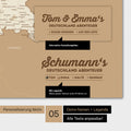Poster einer Deutschland-Karte in Treasure Gold mit Personalisierung als Logo mit Familiennamen
