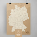 Deutschland-Karte als Poster in Treasure Gold zum Pinnen und Markieren von Reisezielen kaufen