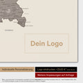 Deutschland-Karte als Poster in Warmgray mit Eindruck eines Firmenlogos