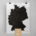 Deutschland-Karte als Poster in Light Black zum Pinnen und Markieren von Reisezielen kaufen