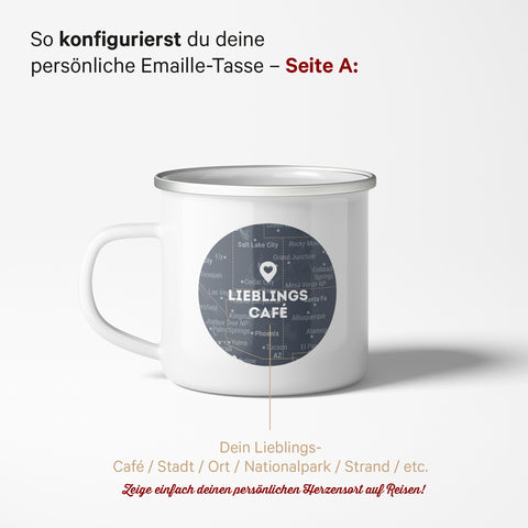 Tazza smaltata "Luogo preferito"
