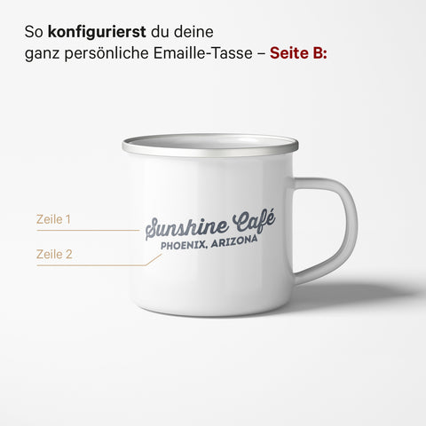 Tazza smaltata "Luogo preferito"