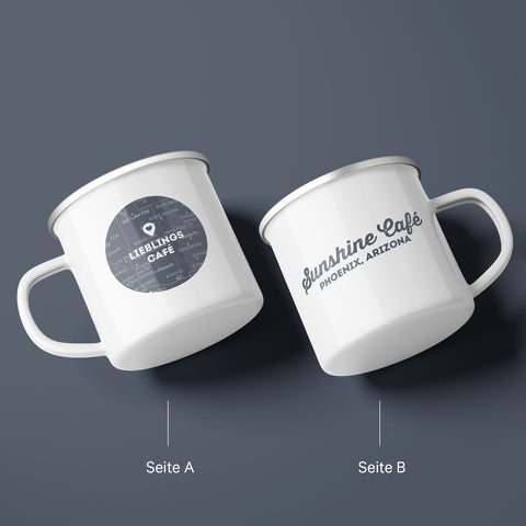 Tazza smaltata "Luogo preferito"