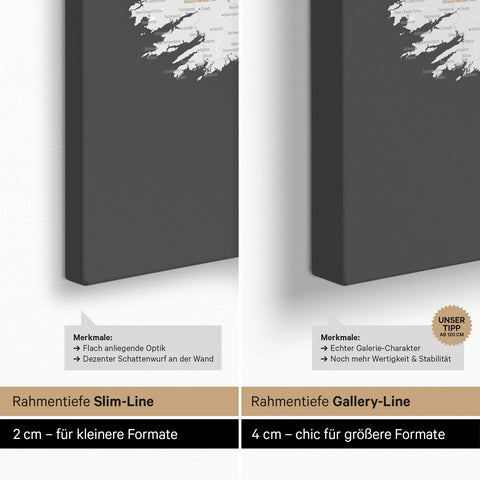 Mappa UK, Inghilterra e Irlanda per puntine TRAVEL® – Dark Gray (Grigio Scuro)
