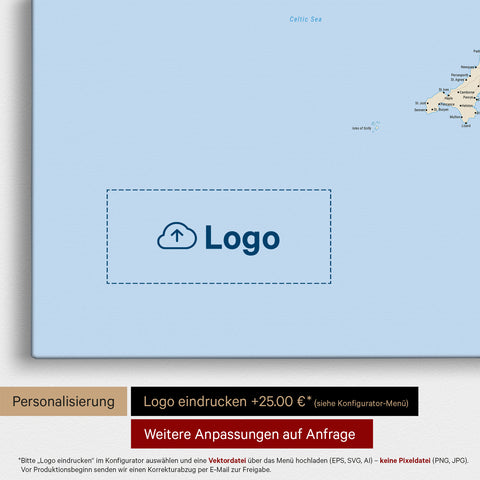 Mappa Inghilterra (Gran Bretagna) & Irlanda TRAVEL® Mappa da puntine – Multicolor Classic