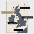 Vielfältige Konfigurationsmöglichkeiten einer England-Karte in Navy Light