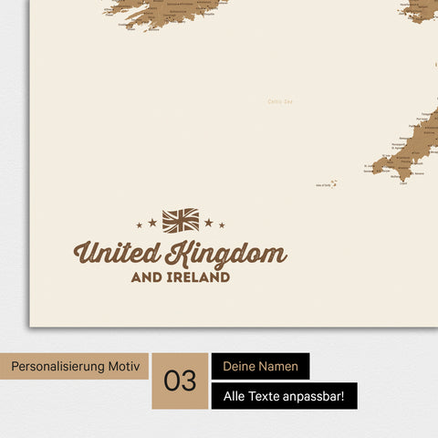 Mappa Inghilterra TRAVEL® Poster Premium – in 21 colori