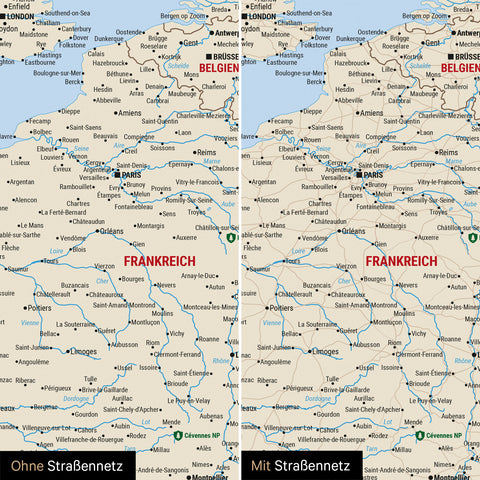 Mappa dell’Europa per puntine TRAVEL® – Multicolor Classico