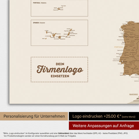 Mappa dell’Europa TRAVEL® su lavagna magnetica – Bronzo
