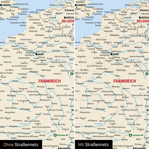 Mappa dell’Europa TRAVEL® su lavagna magnetica – Multicolore classico