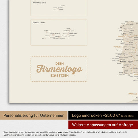 Mappa dell’Europa TRAVEL® poster magnetico – Oro