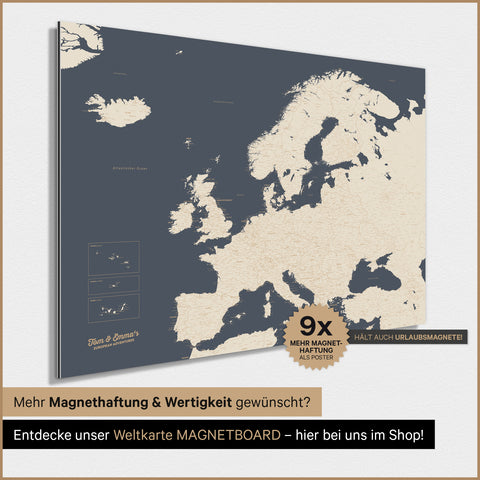 Mappa dell’Europa TRAVEL® poster magnetico – Hale Navy