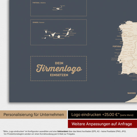 Mappa dell’Europa TRAVEL® poster magnetico – Hale Navy
