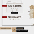 Magnetische Europa-Karte in einem modernen Design in Multicolor Beige als Magnet-Poster mit Personalisierung als Logo mit einer Weltkugel
