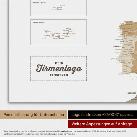 Mappa dell’Europa TRAVEL® poster magnetico – Multicolor Beige