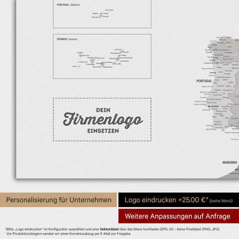 Mappa dell’Europa TRAVEL® poster magnetico – Multicolor Gray