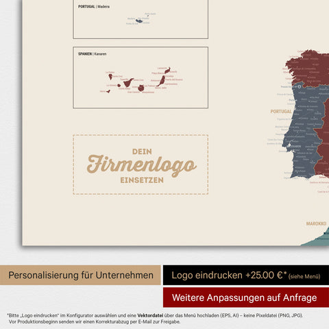 Mappa dell’Europa TRAVEL® poster magnetico – Multicolor Vivid