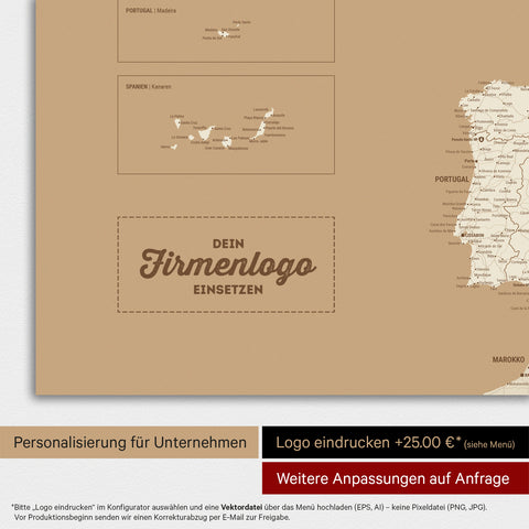 Mappa dell’Europa TRAVEL® poster magnetico – Treasure Gold