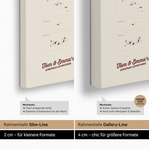 Mappa dell’Europa per puntine TRAVEL® – Bordeaux Rosso