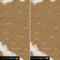 Europa Landkarte Design in Bronze wahlweise in deutscher oder englischer Sprache