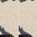 Europa Landkarte Design in Hale Navy (Blau-Gold) wahlweise in deutscher oder englischer Sprache