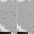 Europa Landkarte Design in Hellgrau wahlweise in deutscher oder englischer Sprache