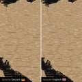Europa Landkarte Design in Treasure Gold wahlweise in deutscher oder englischer Sprache