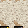Europa Landkarte Design in Treasure Gold wahlweise in deutscher oder englischer Sprache