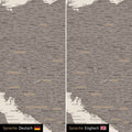 Europa Landkarte Design in Warmgray (Braun-Grau) wahlweise in deutscher oder englischer Sprache