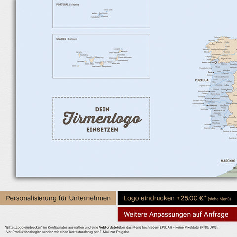 Mappa dell’Europa TRAVEL® su lavagna magnetica – Multicolore atlante (Mappa politica)