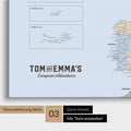 Politische Europakarte zum Pinnen in Multicolor Atlas mit Personalisierung im Vintage-Stil
