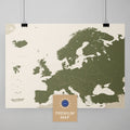 Europa Karte in der Farbe Grün in einem modernen, minimalistischem Design als Poster kaufen