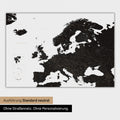 Neutrale Ausführung einer Landkarte von Europa als Poster in der Farbe Light Black (Weiß-Schwarz)