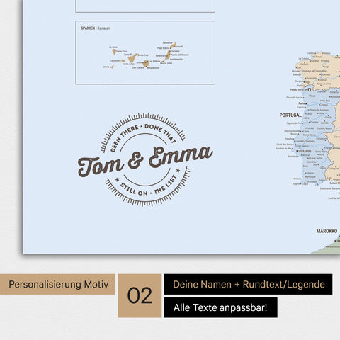 Mappa dell’Europa TRAVEL® poster premium – Atlante multicolore (mappa politica)