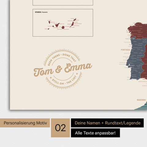 Mappa dell’Europa TRAVEL® poster premium – Multicolor Vivace