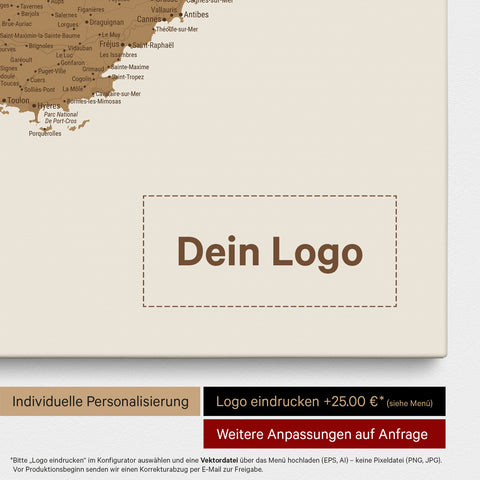 Mappa della Francia per puntine TRAVEL® – Bronzo