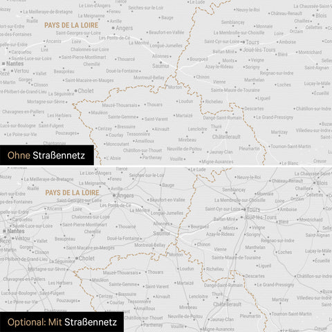 Mappa della Francia per puntine TRAVEL® – Grigio scuro