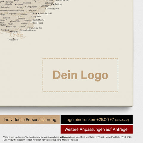 Mappa della Francia per puntine TRAVEL® – Oro