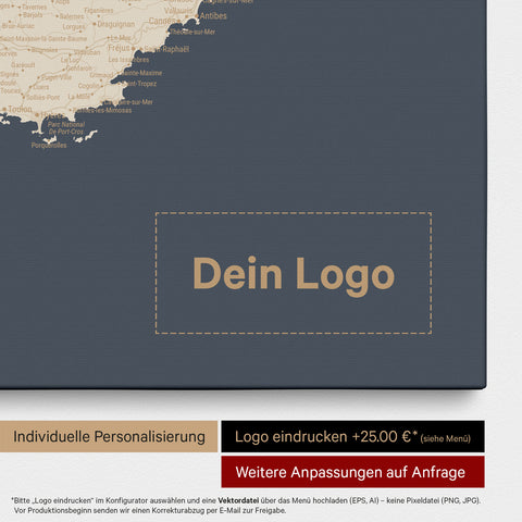 Mappa della Francia per puntine TRAVEL® – Hale Navy