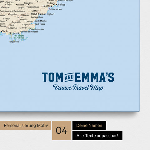 Mappa della Francia per puntine TRAVEL® – Classico multicolore