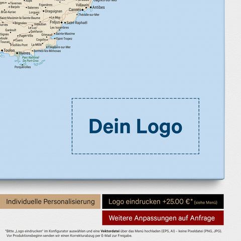 Mappa della Francia per puntine TRAVEL® – Classico multicolore