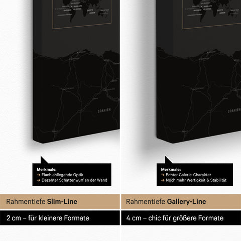 Mappa della Francia per puntine TRAVEL® – Nero scuro (bianco e nero)