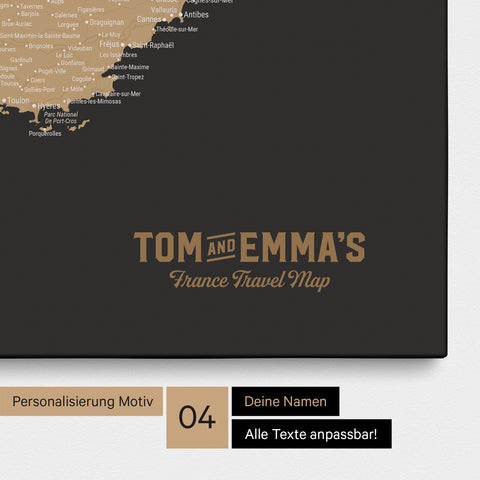 Mappa della Francia per puntine TRAVEL® – Sonar Black